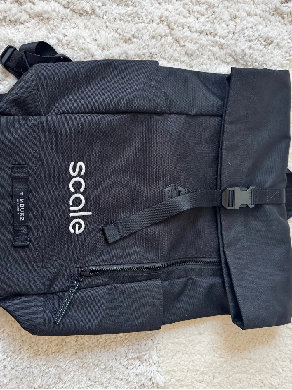 Timbuk2 Black Roll-Top Backpack with Front Zip Pocket